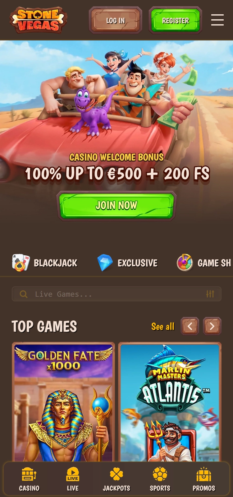 StoneVegas Casino Smartphone App Preview